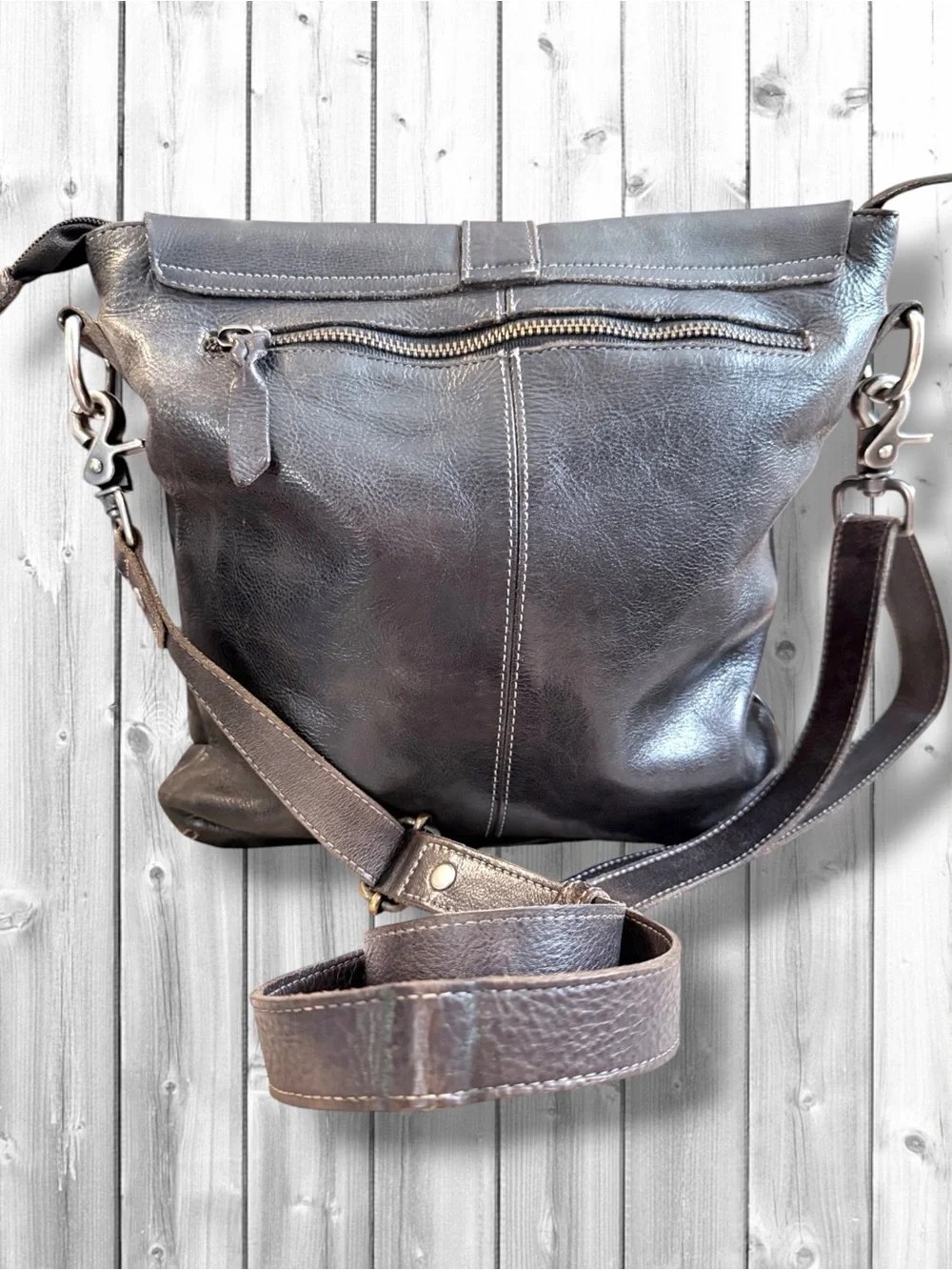 BED/STU BLACK RUSTIC AIKEN CONVERTIBLE CROSSBODY BAG